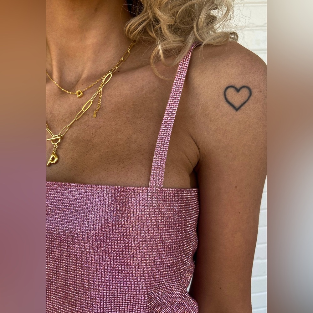 Buddy Love Pink Rhinestone Crop Top - Picture 4 of 4